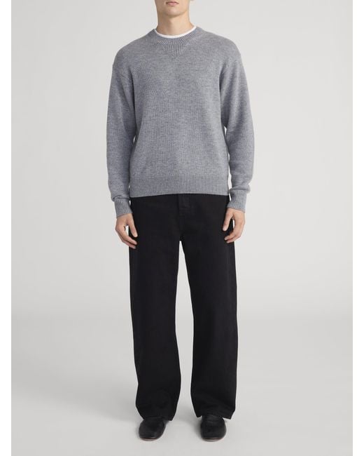 FRAME Gray Suede Patch Sweater for men