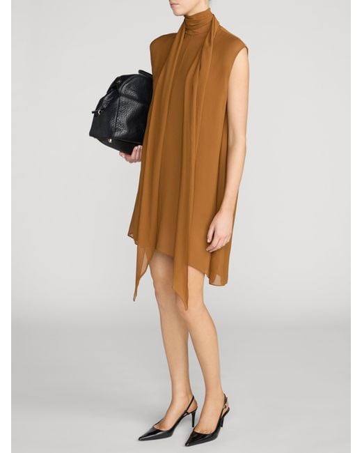 FRAME Brown The Wisp Tie Dress