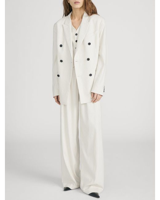 FRAME White The Pinstripe Avenue Blazer