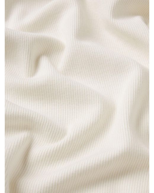 FRAME White The Satin Trim Rib Henley