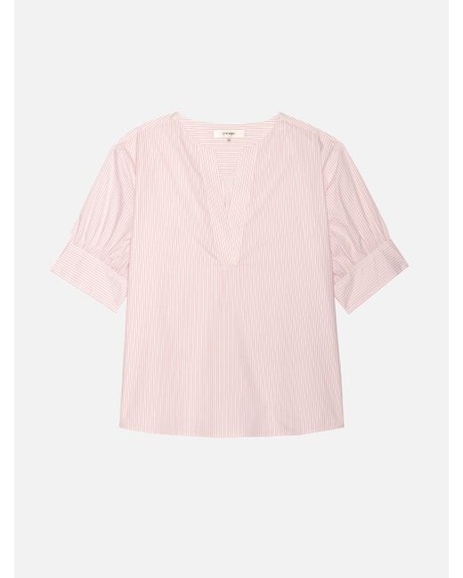 FRAME Pink V-neck Popover Top