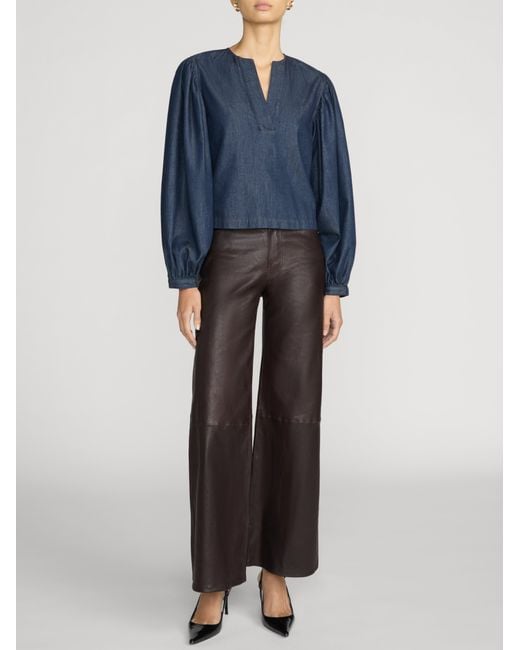 FRAME Blue The Off Duty Long Sleeve Popover