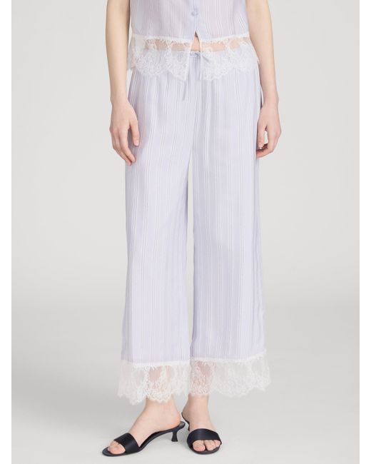 FRAME White The Stripe Lace Lounge Pant