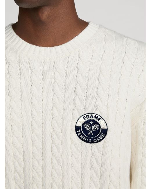 FRAME White Cable Sweater for men