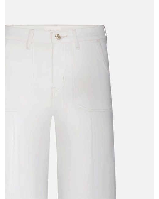 FRAME White Le Slim Palazzo Pintuck Pocket