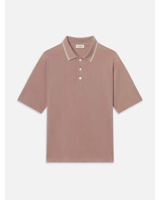 FRAME Pink Light Pique Polo