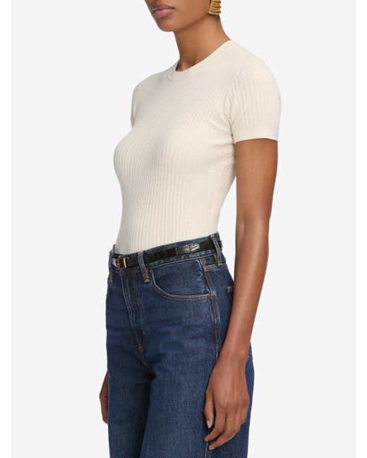 FRAME White The Fine Cable Tee