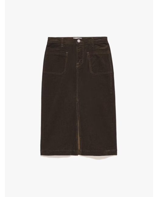 FRAME Le Bardot Midi Skirt in Black Lyst