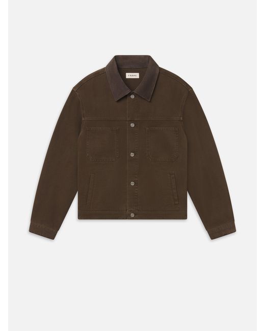 FRAME Brown Canvas Utility Jacket for men