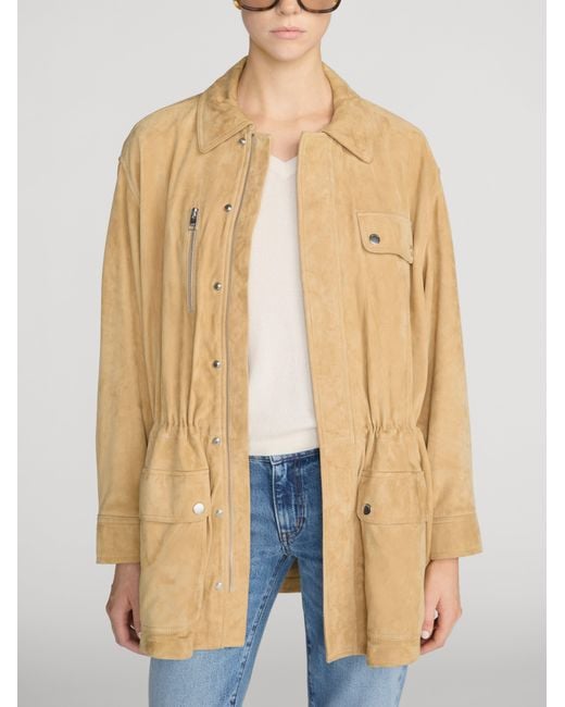FRAME Natural The Suede Safari Jacket