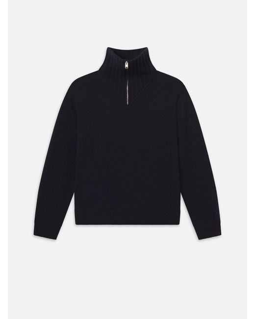 FRAME Blue Half Zip Sweater