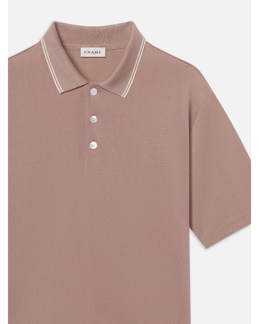 FRAME Pink Light Pique Polo