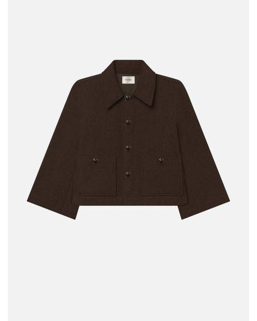 FRAME Brown The Wool Mini Swing Jacket