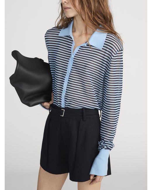 FRAME Blue The Collared Cardi