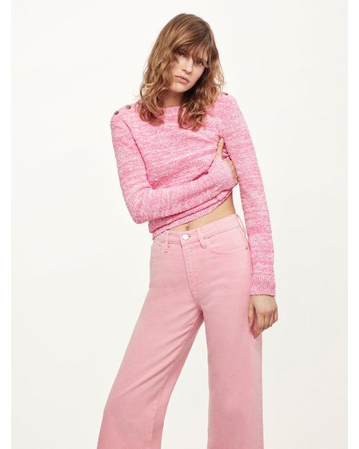 FRAME Pink Patch Pocket Sweater