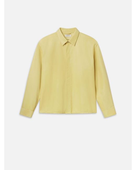 FRAME Yellow Leather Zip-up Shirt for men
