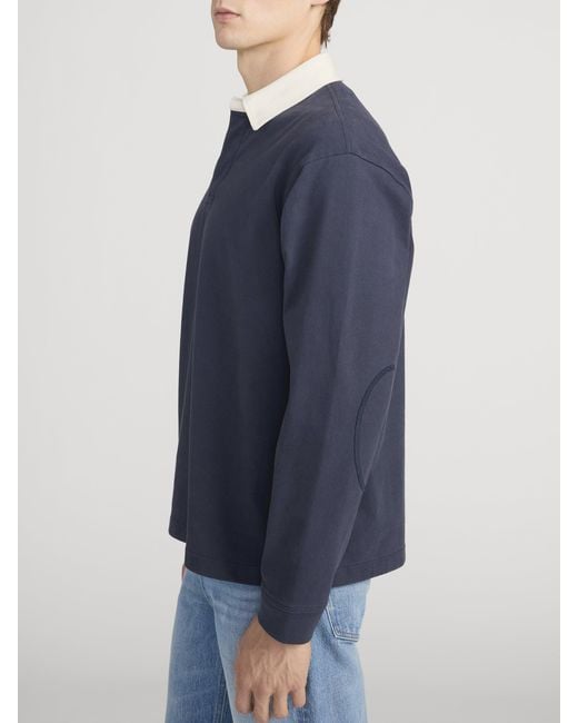 FRAME Blue Rugby Polo Shirt