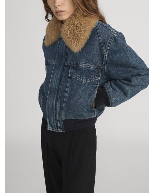 FRAME Blue The Shearling Aviator