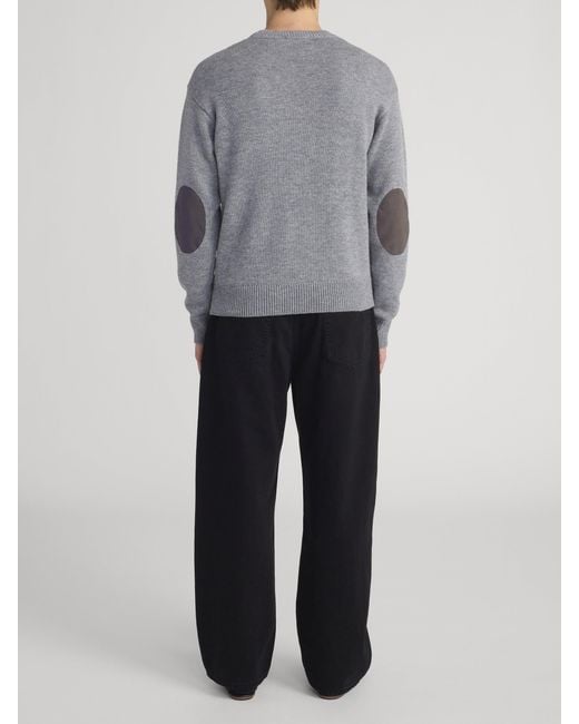 FRAME Gray Suede Patch Sweater for men