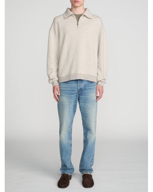 FRAME White Relaxed Zip Up Sweatshirt for men