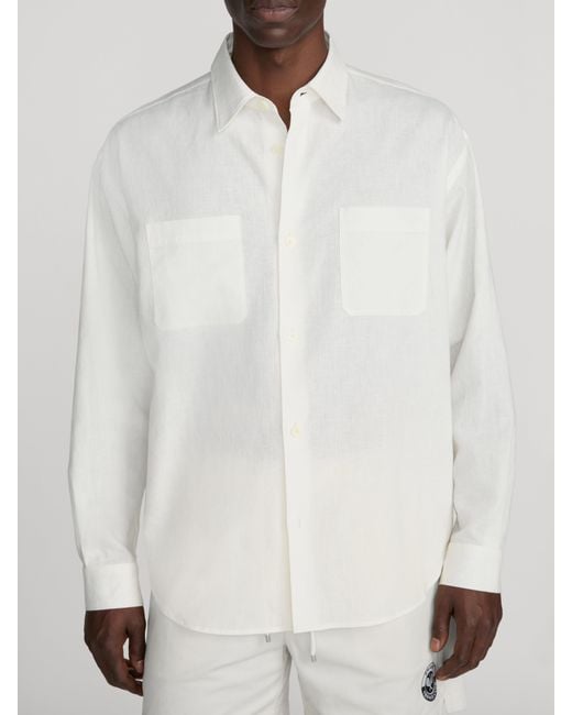 FRAME White Linen Blend Shirt for men