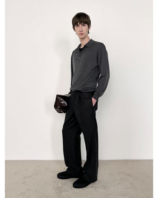 FRAME Blue Superfine Polo Sweater for men