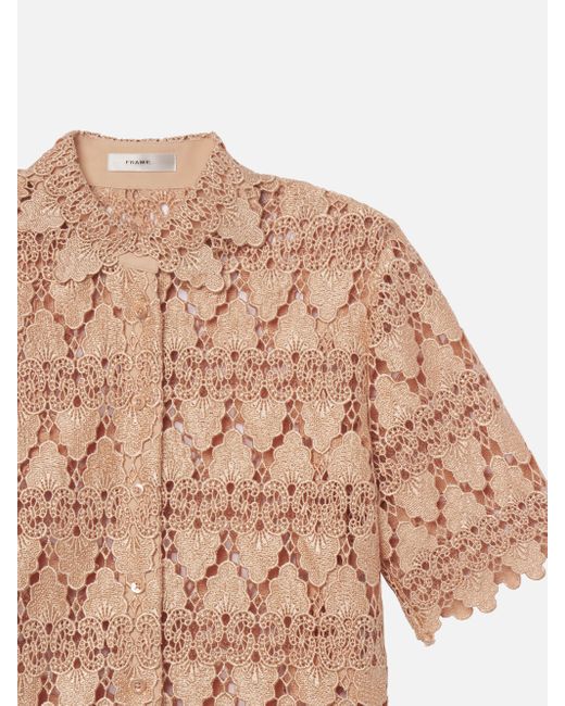 FRAME White The Lace Button Up Shirt