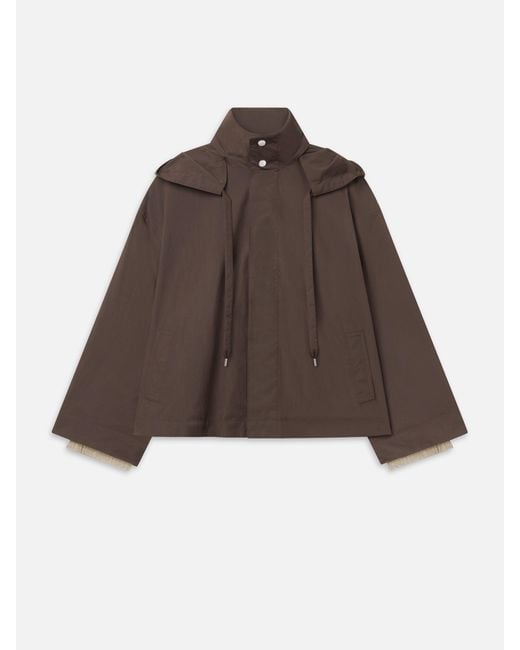 FRAME Brown The Cropped Canopy Jacket