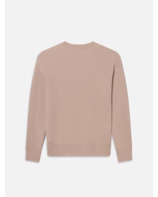 FRAME Natural Ribbed Crewneck Sweater