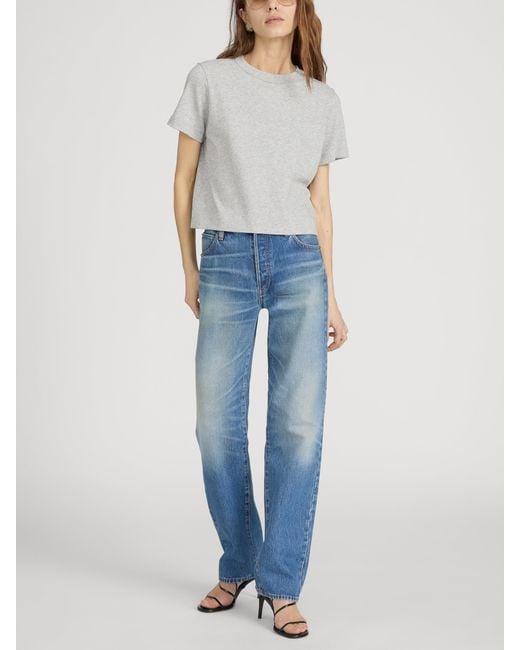 FRAME Gray The Heather Boxy Tee