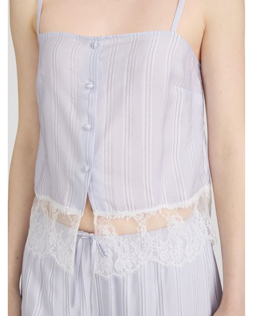 FRAME White The Stripe Lace Cami