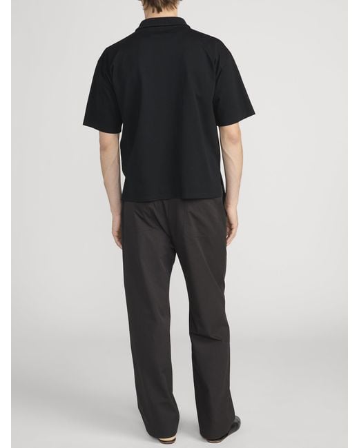 FRAME Black Zip Polo Shirt for men