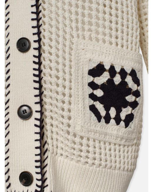 FRAME White Crochet Pocket Cardi