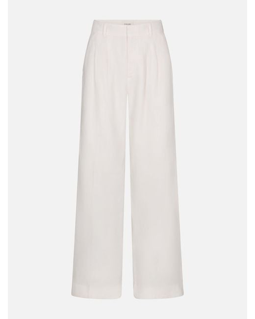 FRAME White The Linen Trouser