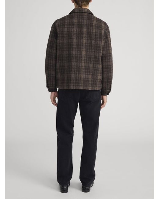 FRAME Brown Padded Tweed Zip Jacket for men