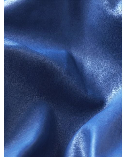 FRAME Blue The Leather Bubble Jacket