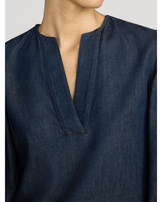 FRAME Blue The Off Duty Long Sleeve Popover