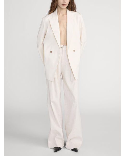 FRAME White The Striped Wide Leg Pant