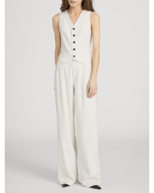 FRAME White The Pinstripe Avenue Vest