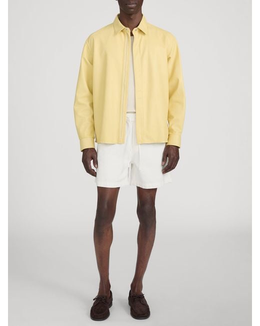 FRAME Yellow Leather Zip-up Shirt for men