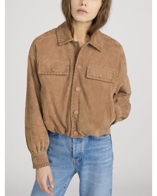 FRAME Natural The Suede Bubble Jacket