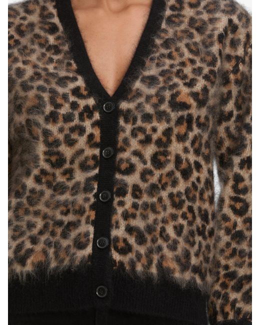 FRAME Brown The Brushed Leopard Cardi