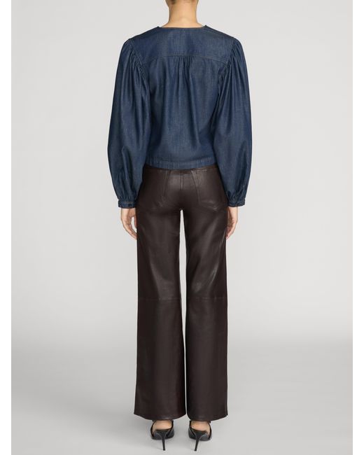 FRAME Blue The Off Duty Long Sleeve Popover