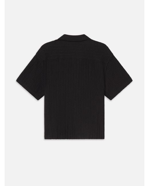 FRAME Black Crochet Short Sleeve Shirt for men