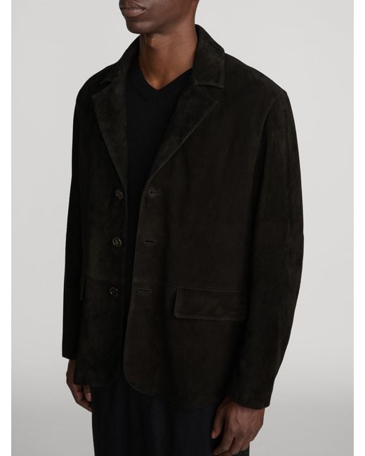 FRAME Black Suede Blazer for men