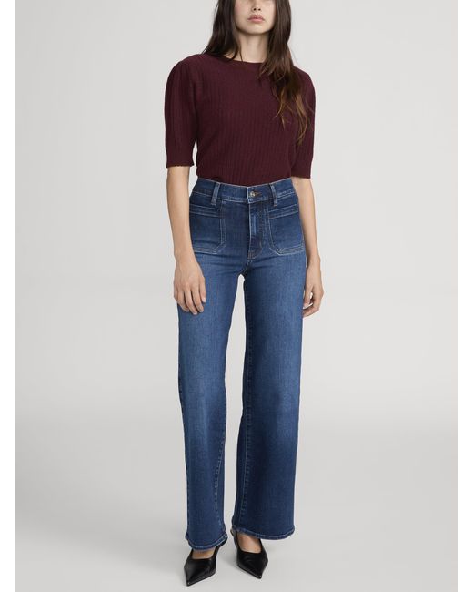 FRAME Blue Le Pixie Slim Palazzo Modernist Pocket