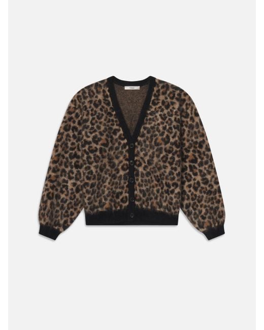 FRAME Brown The Brushed Leopard Cardi