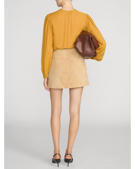 FRAME Yellow The Silk Amulet Blouse