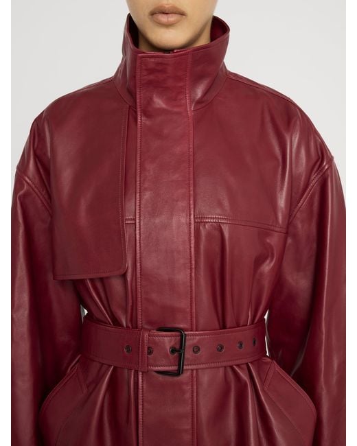FRAME Red The Alexandra Leather Trench