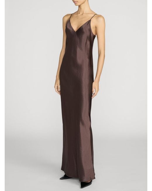 FRAME Brown The Textured Satin Dress